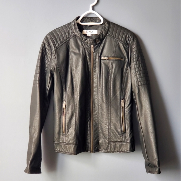 ONLY Moto Style Faux Leather Jacket Size EU40 - Picture 1 of 5